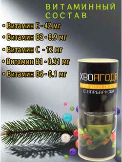 Чай Хвоягода с хвоей пихты и ягодами барбариса в жестяной банке подарочный, 120 г