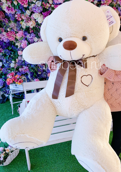 Большой плюшевый медведь 150 см бежевый Михель