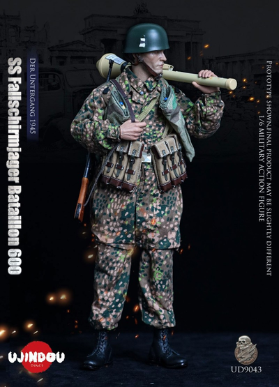 Немецкий десантник - Коллекционная ФИГУРА 1/6 WWII Fallschirmjager Bataillon 600 DER UNTERGANG 1945 (UD9043) - UJINDOU