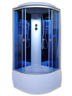 Душевая кабина Aquapulse, 90x90x220 см. высокий поддон, 4302D blue mirror