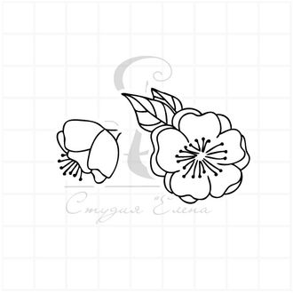 Штамп цветки сакуры