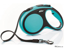Flexi New Comfort M Tape 5 метров, до 25 кг, ремень, голубая, 86498