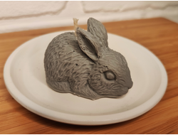 Свеча "Кролик" серая, 1 шт., 4 x 6,5 см
