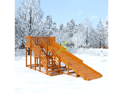 Детская деревянная зимняя горка "IgraGrad Snow Fox", скат 5,9 м фото
