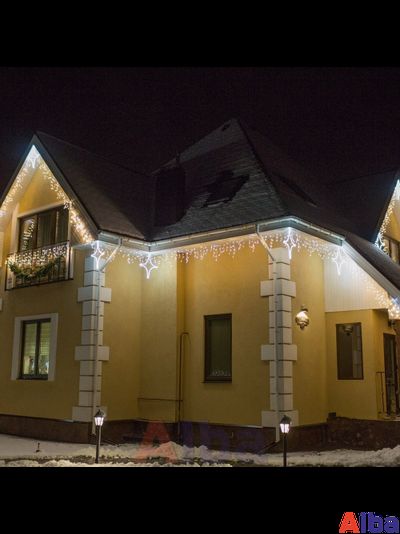 Бахрома 3*0.6 м БЕЛЫЙ ХОЛОДНЫЙ, постоянное свечение IP 65, резина