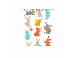 Штора в ванную год Кролика №11