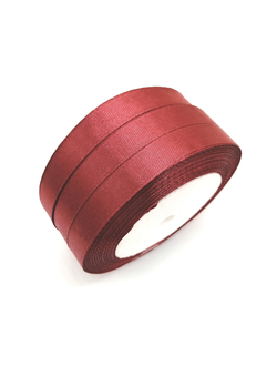 Лента атласная 12 мм, цвет темно красный  арт. 86