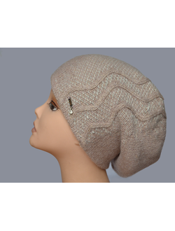 Розовый вязаный итальянский берет для женщин Vizio 5848 фото