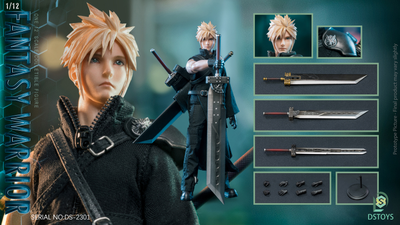 Клауд Страйф (Final Fantasy VII Remake) - КОЛЛЕКЦИОННАЯ ФИГУРКА 1/12 Fantasy Warrior Cloud Piece (DS-2301) - DSTOYS