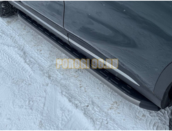 Пороги алюминиевые с пластиковой накладкой (карбон серые) 1720 мм ТСС для Tenet T8 4WD 2025-