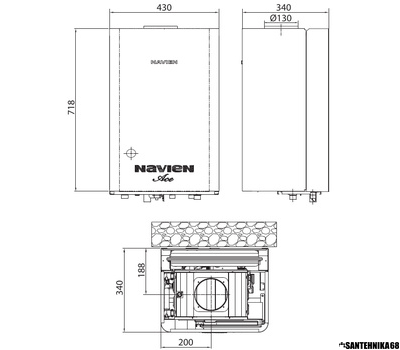 Настенный газовый котел Navien ATMO 13AN 16 AN 24AN атмосферный