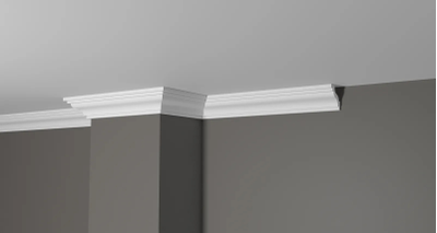 Потолочный плинтус DECOR-DIZAYN DD28, из дюрополимера, под покраску, ударопрочный