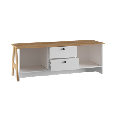 Теодора Тумба под ТВ 2Я2Д ПВШ Белый/Дуб крафт