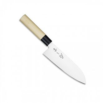 2511T55 Нож кухонный Santoku(Japanese Style), L=16.5см., лезвие- нерж.сталь,ручка- пластик,цвет беже
