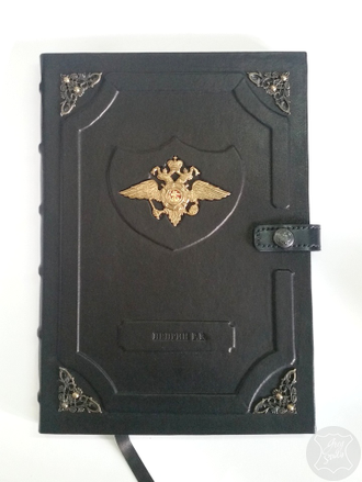 Ежедневник А4 из натуральной кожи с гербом