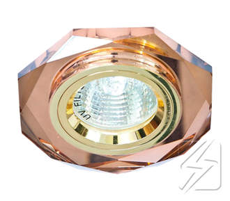 Светильник JCDR G5.3 стекло 8020 многогранник коричневый