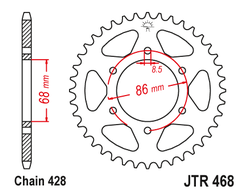 Звезда ведомая JT JTR468.32 (JTR468-32) (R468-32) для Kawasaki // Modenas
