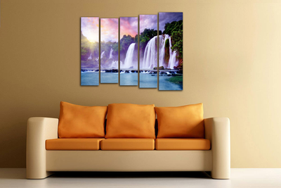 Модульная картина "Диковинный водопад"