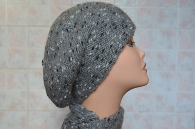 итальянский меланжевый берет и шарф