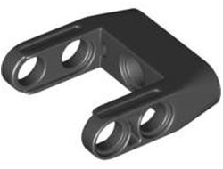 Technic, Pin Connector Toggle Joint Smooth Double with Axle and Pin Holes, Black (87408 / 4558692 / 6278412)