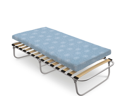 Кровать раскладная с ортопедическим основанием и мягким матрасом РК6-М, рисунок с одуванчиками на го