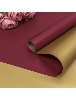 Пленка матовая двусторонняя (золото/бордовая, 50мкм), 58см*10м