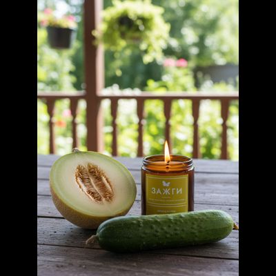 Арома свеча "Дыня &amp; Огурец" | «Когда захочешь аромат прохлады»
