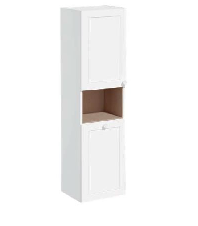 Пенал высокий, Vitra Root Classic, 40 см, с корзиной для белья, матовый белый, левосторонний, 68517