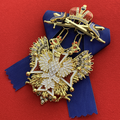 Орден Белого Орла со стразами и мечами и с бантом из муаровой ленты. Полноразмерная копия LUX! Лот № 56.