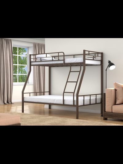 Двухъярусная кровать Раута Черный фото, двухъярусная кровать фото, металлическая кровать фото,