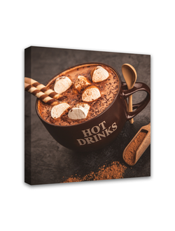 Печатная картина на деревянном подрамнике "Чашка кофе"