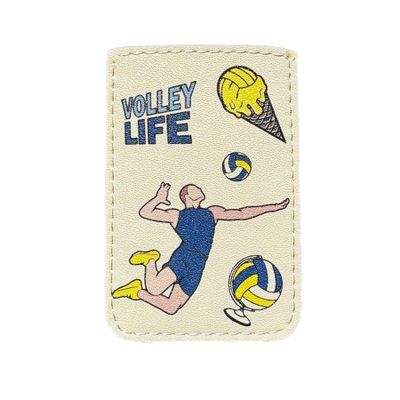 Чехол для пластиковой карты белый со стикерами