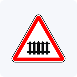 Дорожный знак 1.1 Железнодорожный переезд со шлагбаумом