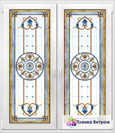 Витражная пленка, витражная пленка самоклеющаяся под заказ,пленочный витраж с классическим рисунком