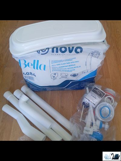 Бачок Nova Plastik NV 4082 для чаши Генуя, пластиковый навесной, смывной. Арматура рычажная, с цепочкой