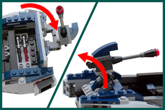 Для доступа в Багажный Отсек СПИДЕРА нужно приподнять часть крыши с Пушкой (LEGO # 75022).