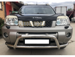 Защита переднего бампера со скобой d60 для Nissan X-trail T30 (2000-2007)