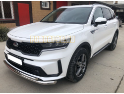 Защита переднего бампера двойная d60/42 для Kia Sorento 2020-