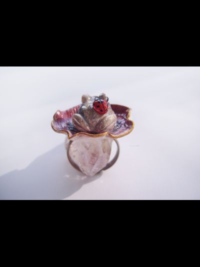 Кольцо с лягушкой &quot;Принцесса Смеяна и божья коровка&quot;