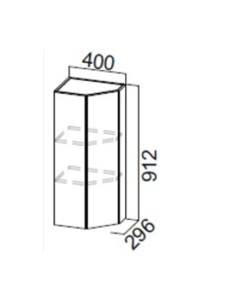 Шкаф навесной 400/912(торцевой закрытый)