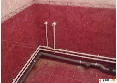 Штробление в кафельном полу в ванной новостройки в МО ИВАНМАСТЕР