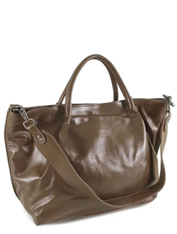 (АРТИКУЛ: 9684/1) СУМКА ЖЕНСКАЯ, БОЛЬШАЯ, НАТУРАЛЬНАЯ ГЛЯНЦЕВАЯ КОЖА, СВЕТЛО-КОРИЧНЕВАЯ С КАПЕРСОВЫМ ОТТЕНКОМ, С ШИРОКИМ ПЛЕЧЕВЫМ РЕМНЕМ