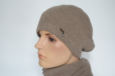 Vizio Италия 9000 S шарф из кашемира женский и берет темно - бежевый