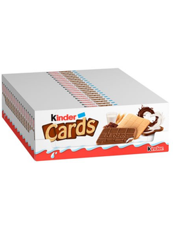 Шоколадно-молочное печенье Kinder Cards, 128гр