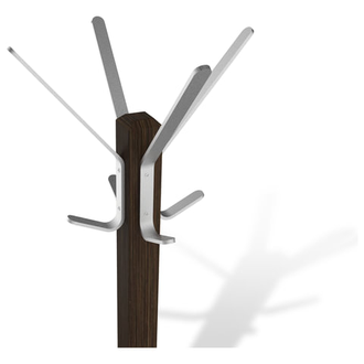 Вешалка-стойка SHT-CR11, 1,8 м, основание 40 см, 5 крючков + 2 дополнительных, дерево/металл, венге/хром