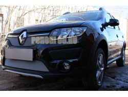 Защита радиатора Renault Logan 2014-2018/Renault Sandero 2014-2018/Renault Sandero Stepway 2014-2018 chrome верх