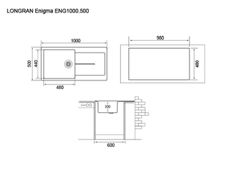 Кухонная мойка Enigma ENG1000.500