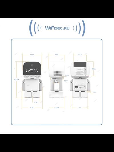 DE-WMrobot-clock Видеоняня WiFi-LAN видеокамера моторизированная с DVR, HD 960 p (cam360)