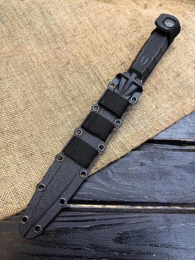Тактический нож Страйт сталь AUS 6, рукоять резина, ножны ABS