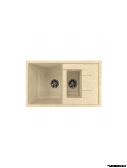 Мойка из искусственного мрамора MIXLINE ML-GM22 двухчашевая с крылом 495*770*195мм